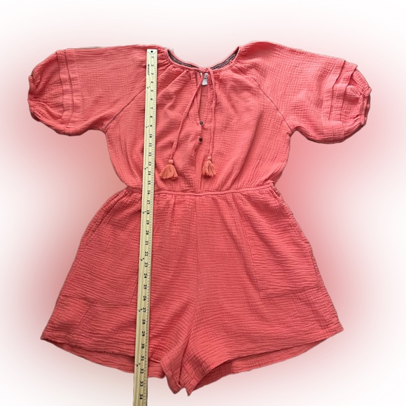 Knox Rose Womens Romper Large Keyhole Orange/Tie dye Size:XL - Picture 4 of 6